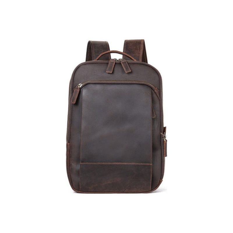 Herren-rucksäcke Vintage-luxus-leder-laptop-reise-tagesrucksack