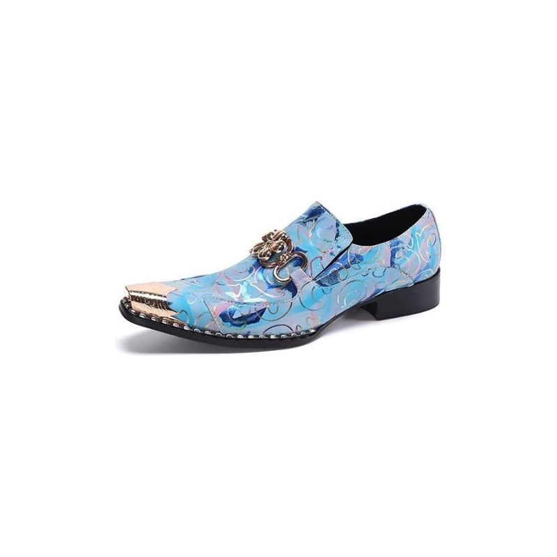 Herren-schuhe Für Formelle Anlässe Geprägtes Leder Elegante Slip-on-schuhe - Blau