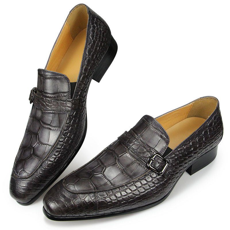 Herren-schuhe Für Formelle Anlässe Slip-on-schuhe Aus Leder - Grau