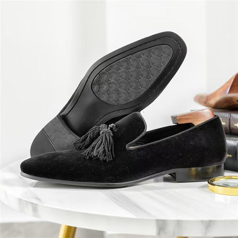 Herren-slipper Aus Rindsleder - Schwarz