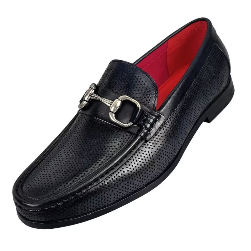 Herren-slipper Elegante Slip-on-slipper Aus Echtem Leder - Schwarz