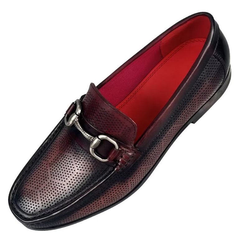 Herren-slipper Elegante Slip-on-slipper Aus Echtem Leder - Kaffee