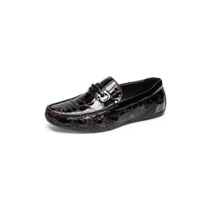 Herren-slipper Exotische Slip-on-loafer Mit Metallkappe - Rot