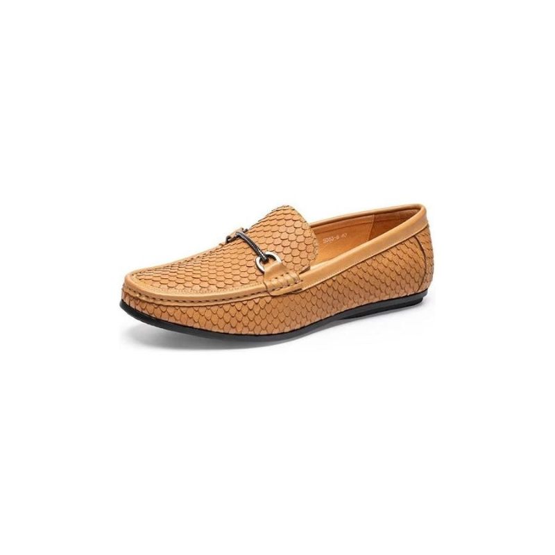 Herren-slipper Exotische Slip-on-loafer Mit Metallkappe - Braun