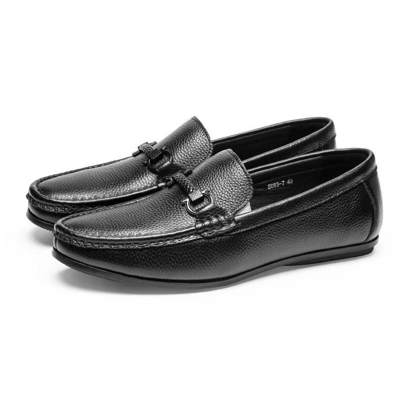 Herren-slipper Exotische Slip-on-loafer Mit Metallkappe - Schwarz