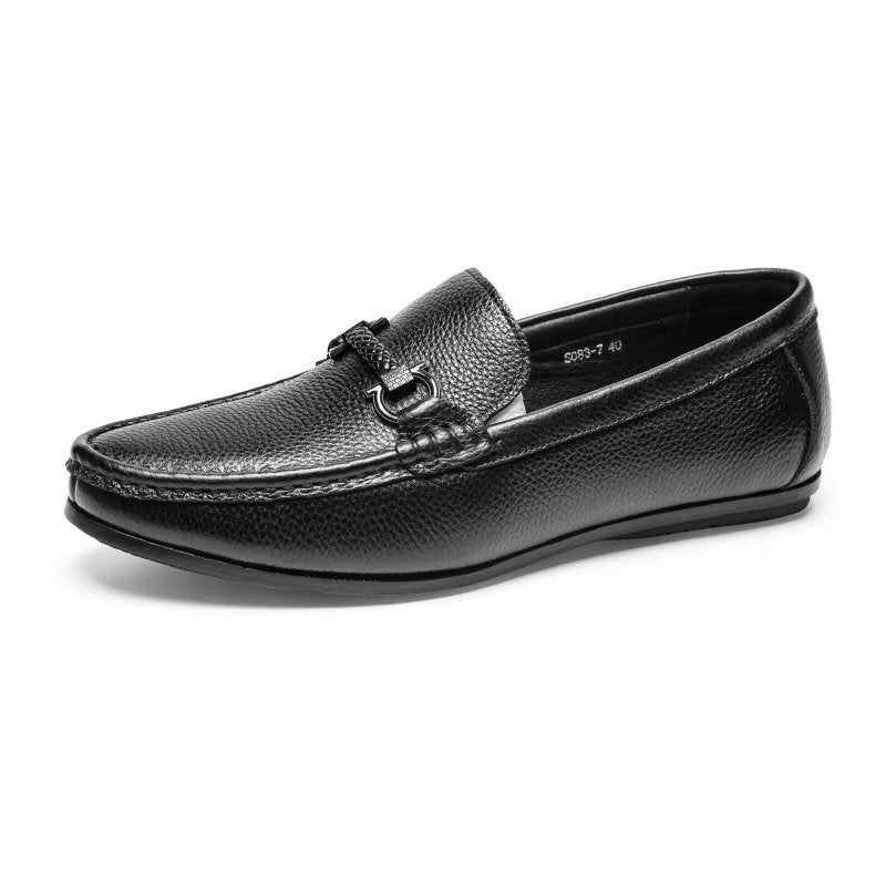 Herren-slipper Exotische Slip-on-loafer Mit Metallkappe - Schwarz