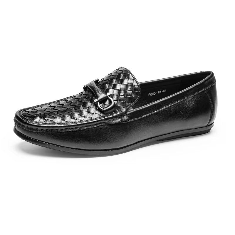 Herren-slipper Exotische Slip-on-loafer Mit Metallkappe - Schwarz