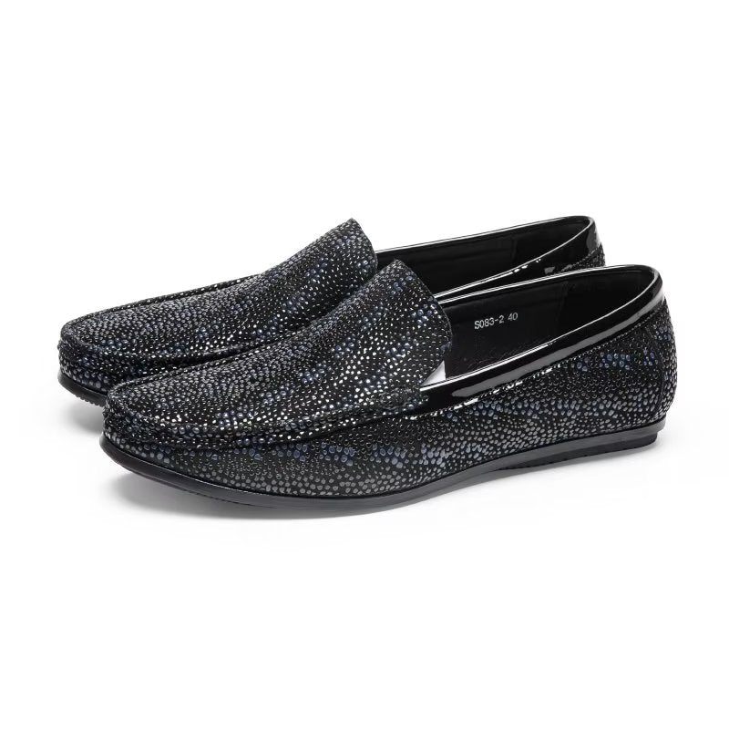 Herren-slipper Exotische Slip-on-loafer Mit Metallkappe - Schwarz