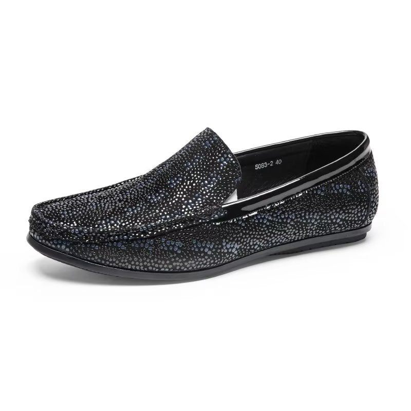 Herren-slipper Exotische Slip-on-loafer Mit Metallkappe - Schwarz