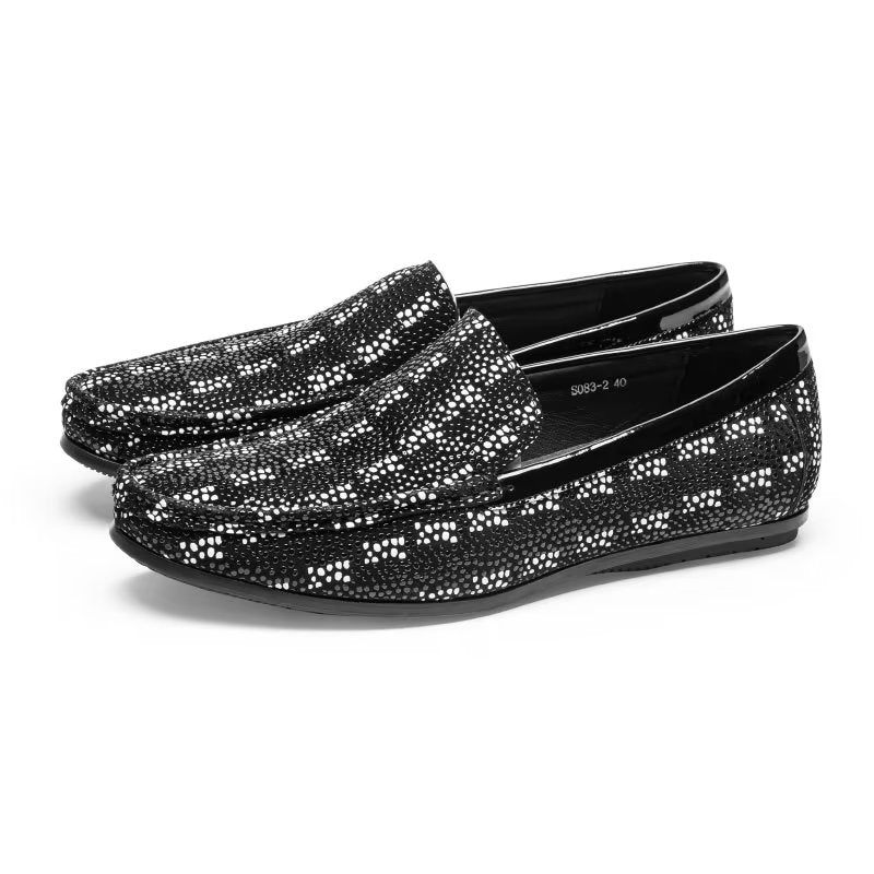 Herren-slipper Exotische Slip-on-loafer Mit Metallkappe - Schwarz