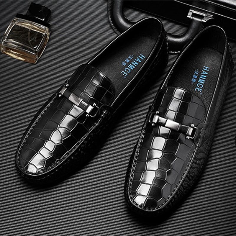 Herren-slipper Mit Exotischer Textur - Schwarz