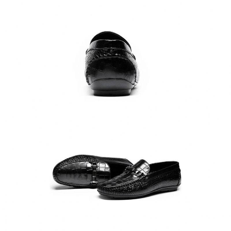 Herren-slipper Mit Exotischer Textur - Schwarz