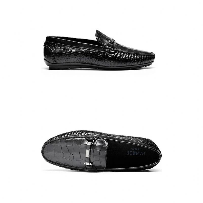 Herren-slipper Mit Exotischer Textur - Schwarz