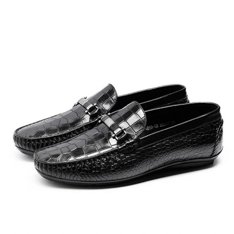 Herren-slipper Mit Exotischer Textur - Schwarz