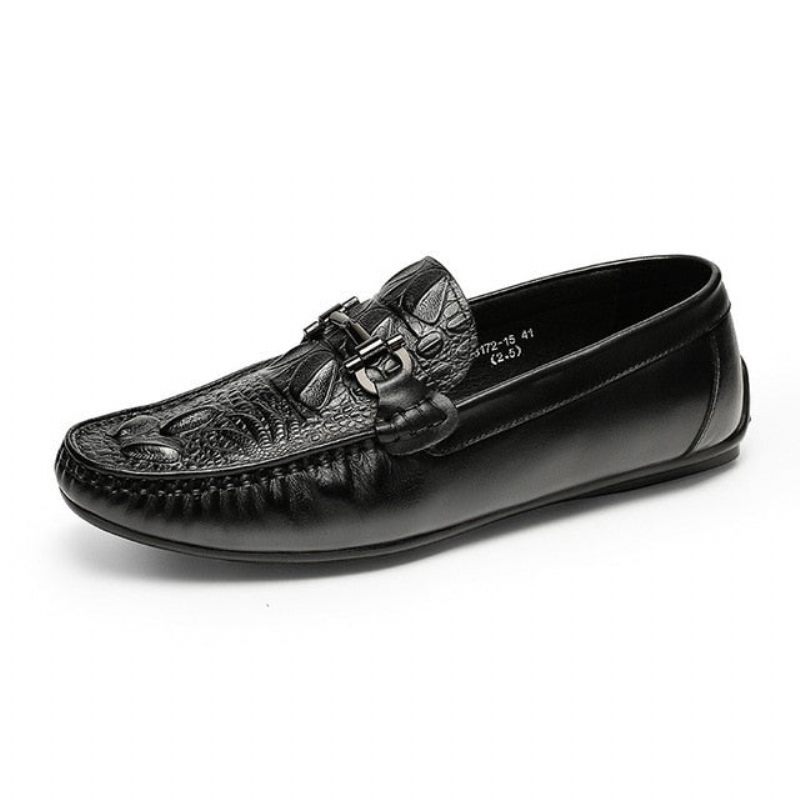 Herren-slipper Wasserdichte Slip-on-leder-loafer - Schwarz