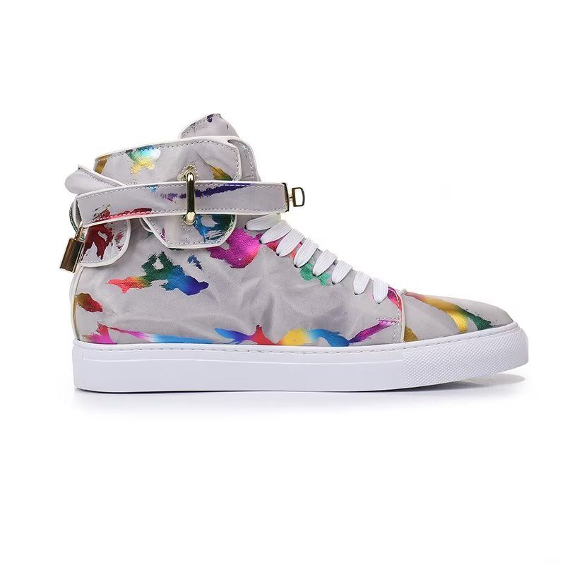 Herren-sneaker Graffiti Elite High-top-kicks Aus Rindsleder - Mehrfarbig