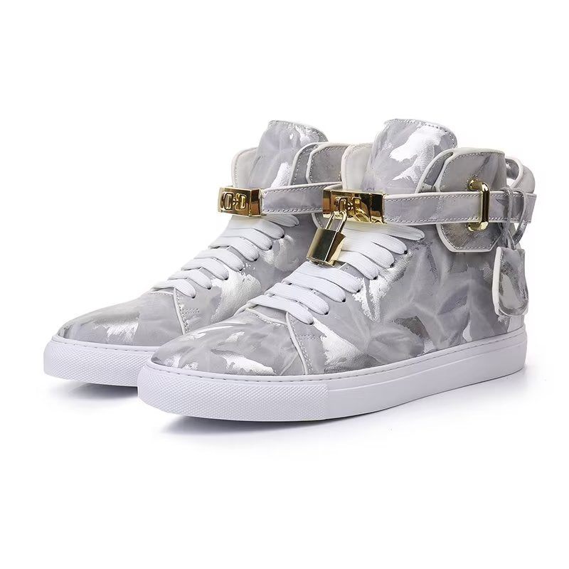 Herren-sneaker Graffiti Elite High-top-kicks Aus Rindsleder - Grau