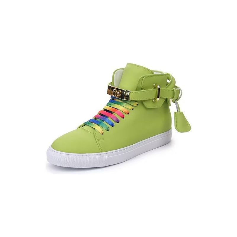 Herren-sneaker High-top-sneaker Mit Metallischem Glamour - Grün