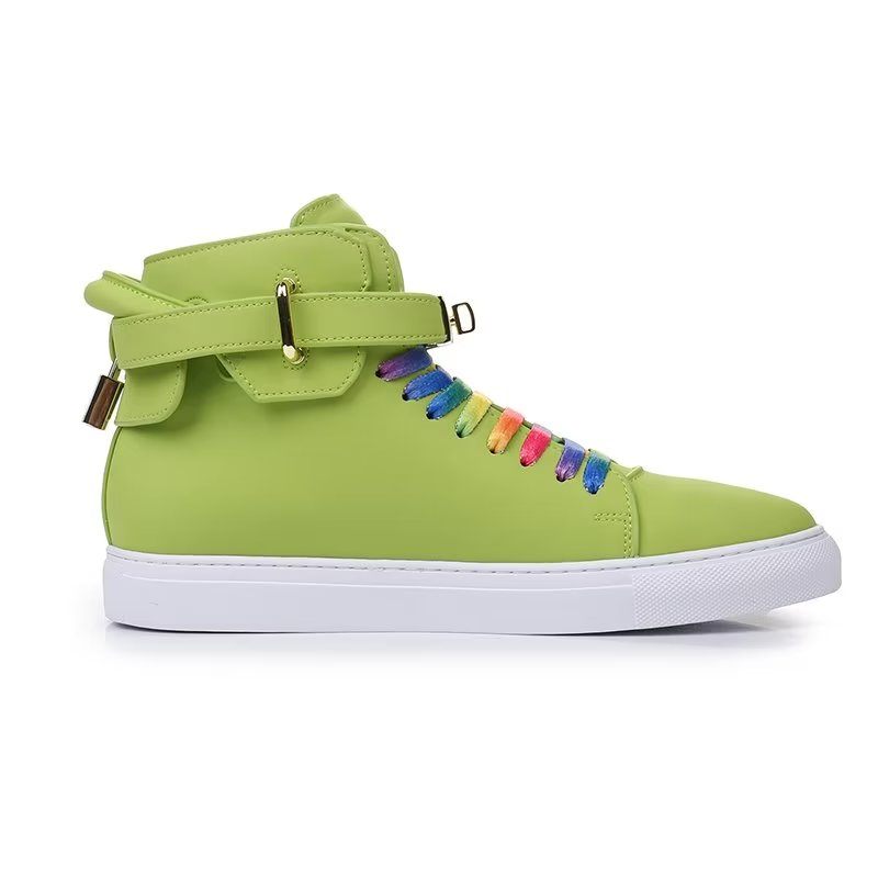 Herren-sneaker High-top-sneaker Mit Metallischem Glamour - Grün