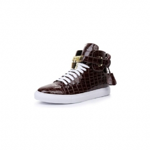 Herren-sneakers Geprägte High-top-designer-flachsneaker