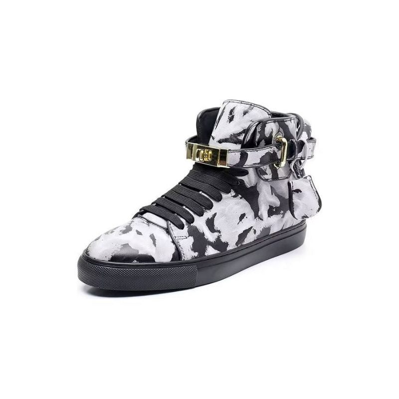 Herren-sneakers Graffiti-vogue-high-top-sneakers Aus Rindsleder - Mehrfarbig