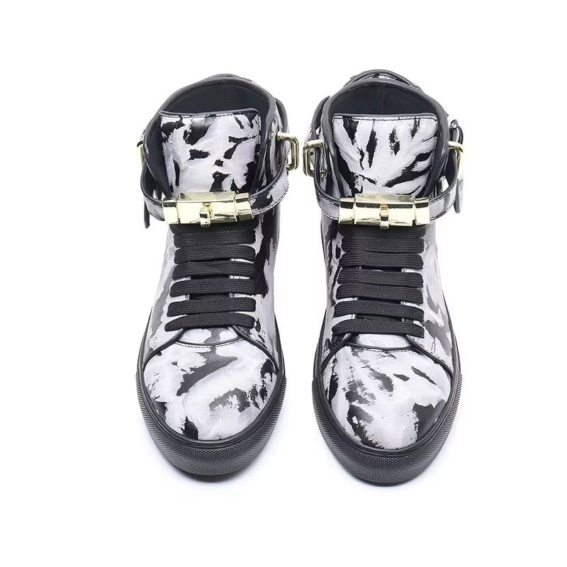 Herren-sneakers Graffiti-vogue-high-top-sneakers Aus Rindsleder - Mehrfarbig