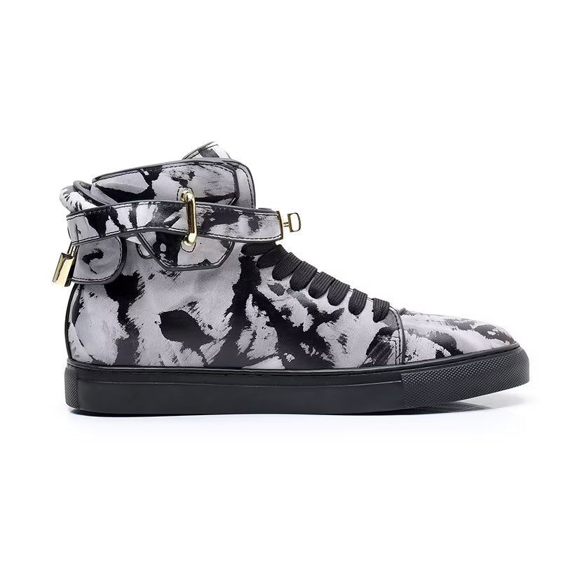 Herren-sneakers Graffiti-vogue-high-top-sneakers Aus Rindsleder - Mehrfarbig