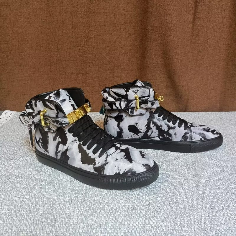 Herren-sneakers Graffiti-vogue-high-top-sneakers Aus Rindsleder - Mehrfarbig