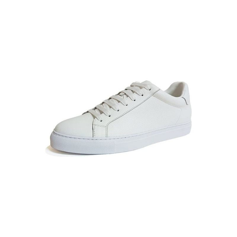 Herren-sneakers Luxuriöse Leder-schnür-plateau-sneaker - Weiß