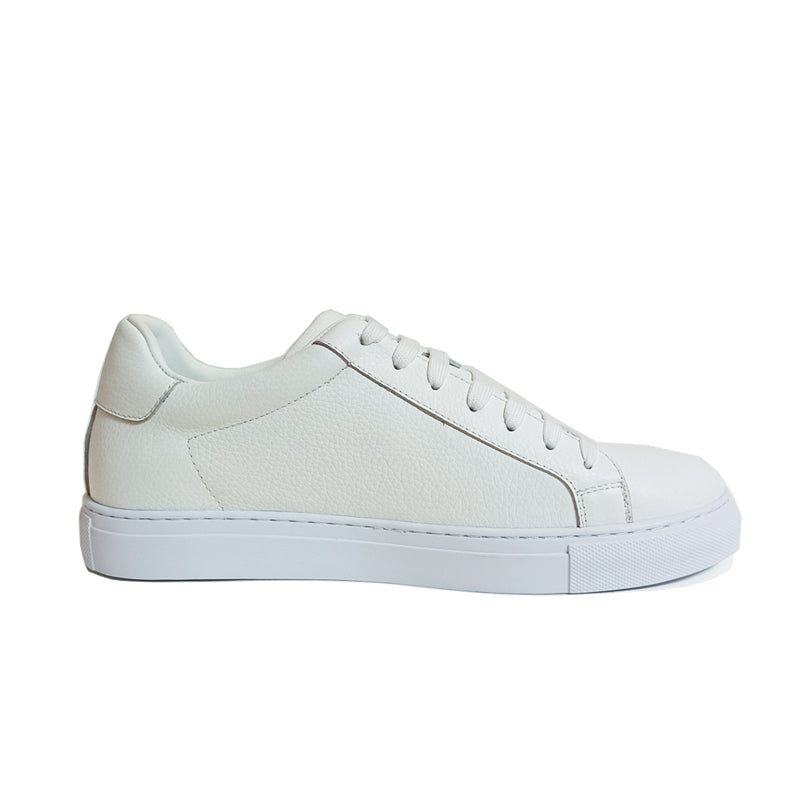 Herren-sneakers Luxuriöse Leder-schnür-plateau-sneaker - Weiß