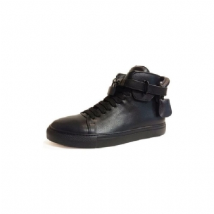 Herren-sneakers Verzierte Einfarbige High-top-sneaker