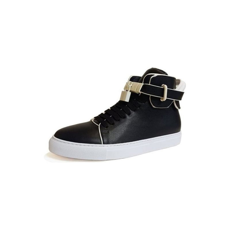 Herren-sneakers Verzierte Einfarbige High-top-sneaker - Schwarz