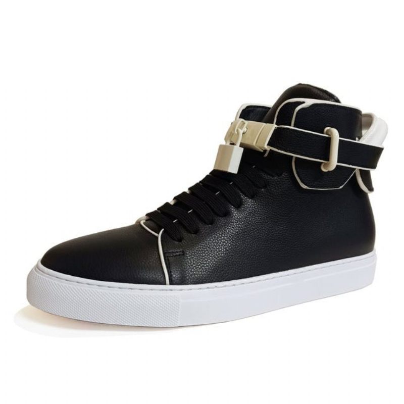 Herren-sneakers Verzierte Einfarbige High-top-sneaker - Schwarz