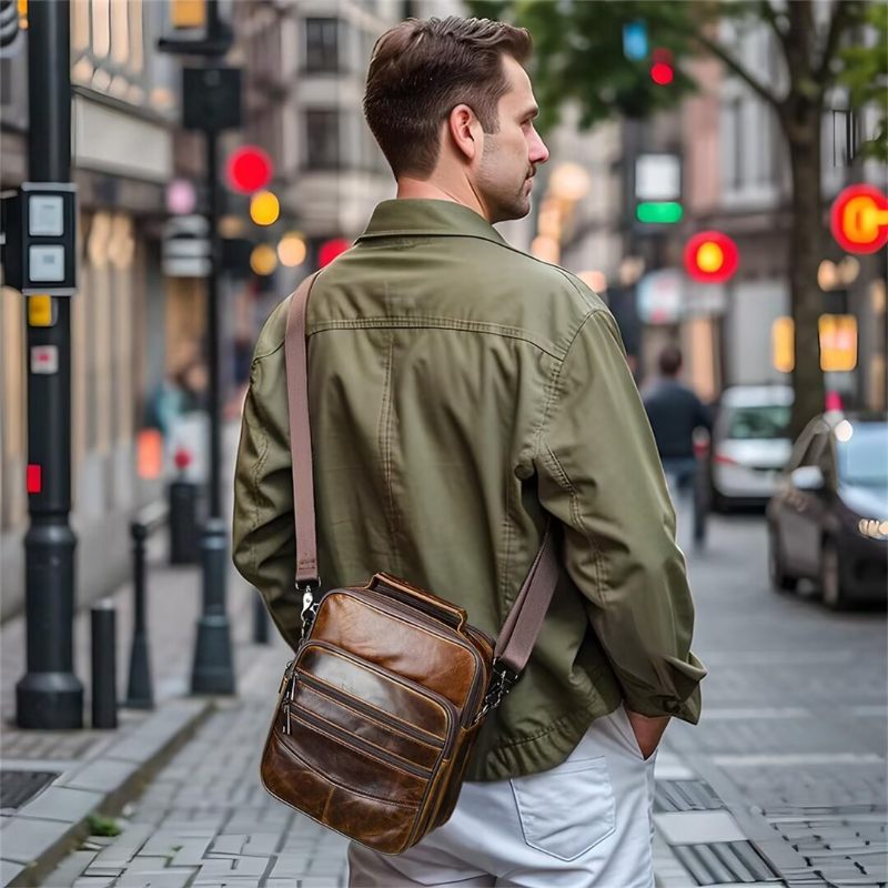 Herren-umhängetaschen Anspruchsvolle Sojourn-ledertasche - Kaffee