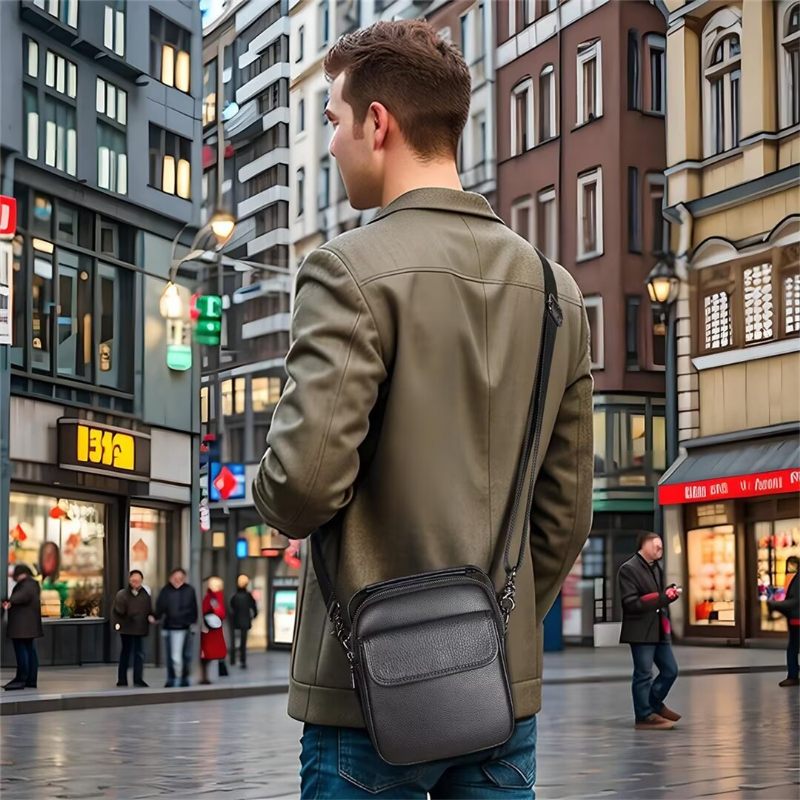 Herren Umhängetaschen Aristokraten Appeal Ledertasche - Schwarz