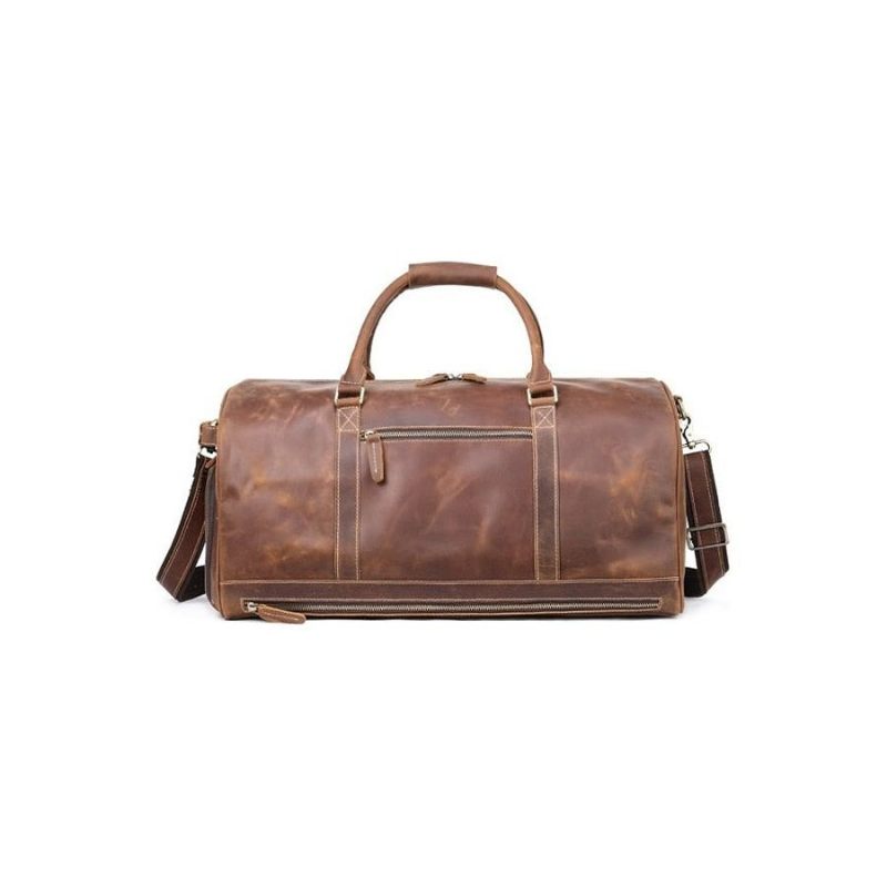 Herren Umhängetaschen Deluxe Retro Leder Reißverschluss Reise Messenger-tasche - Kaffee