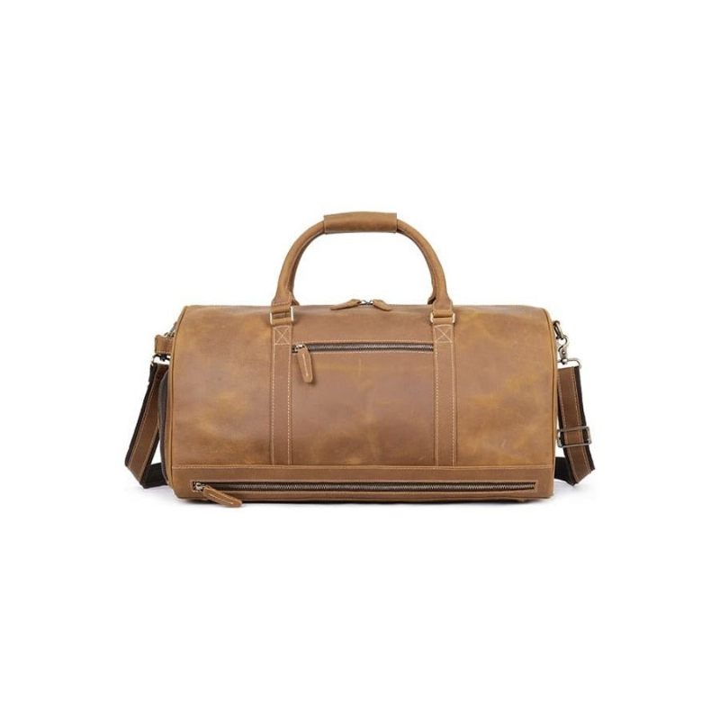 Herren Umhängetaschen Deluxe Retro Leder Reißverschluss Reise Messenger-tasche - Braun