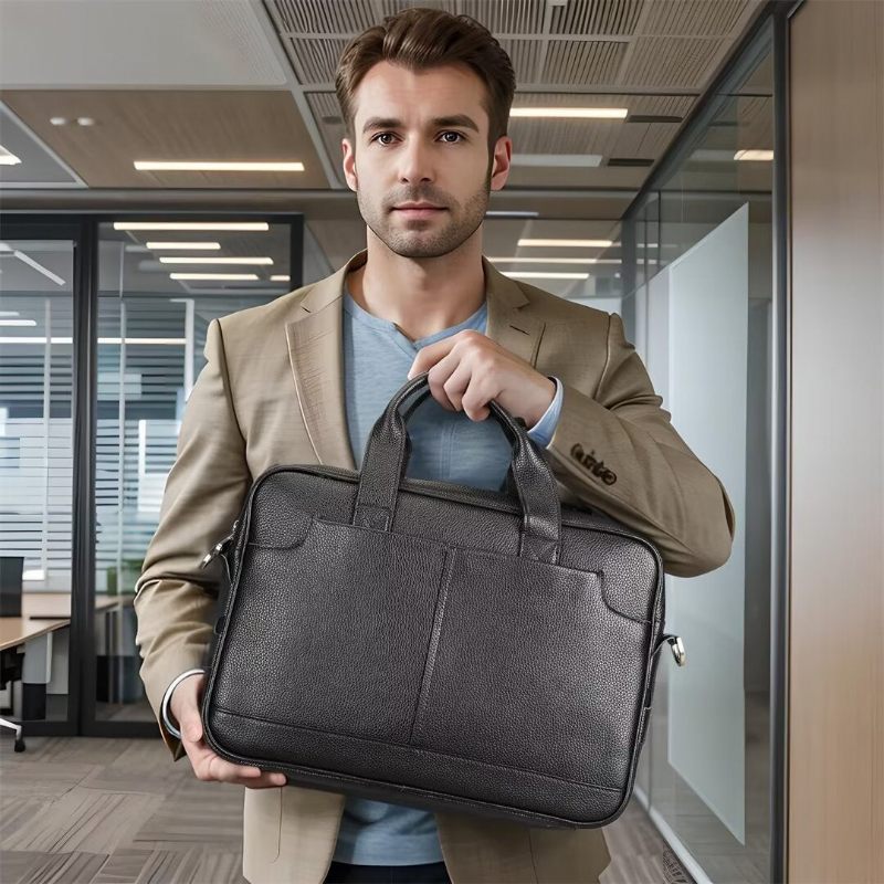 Herren-umhängetaschen Distinguierte Gentleman-ledertasche - Schwarz1