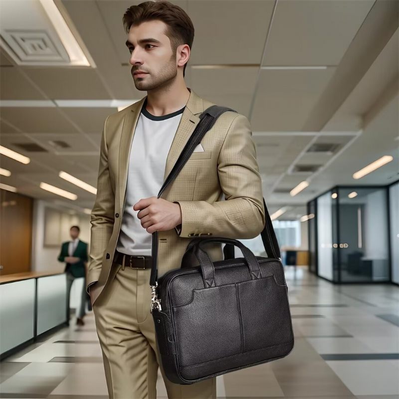 Herren-umhängetaschen Distinguierte Gentleman-ledertasche - Schwarz1