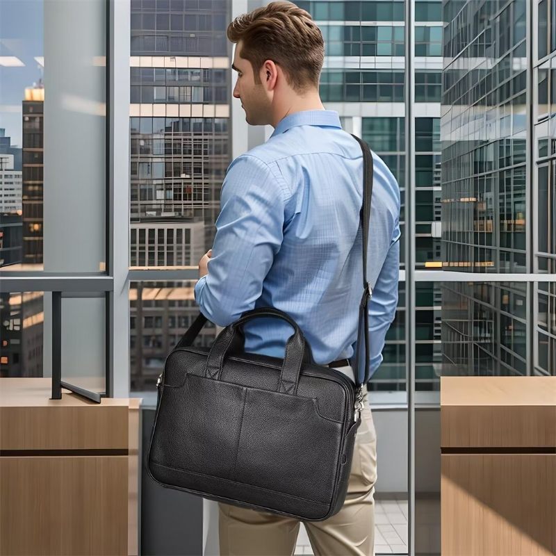 Herren-umhängetaschen Distinguierte Gentleman-ledertasche - Schwarz1