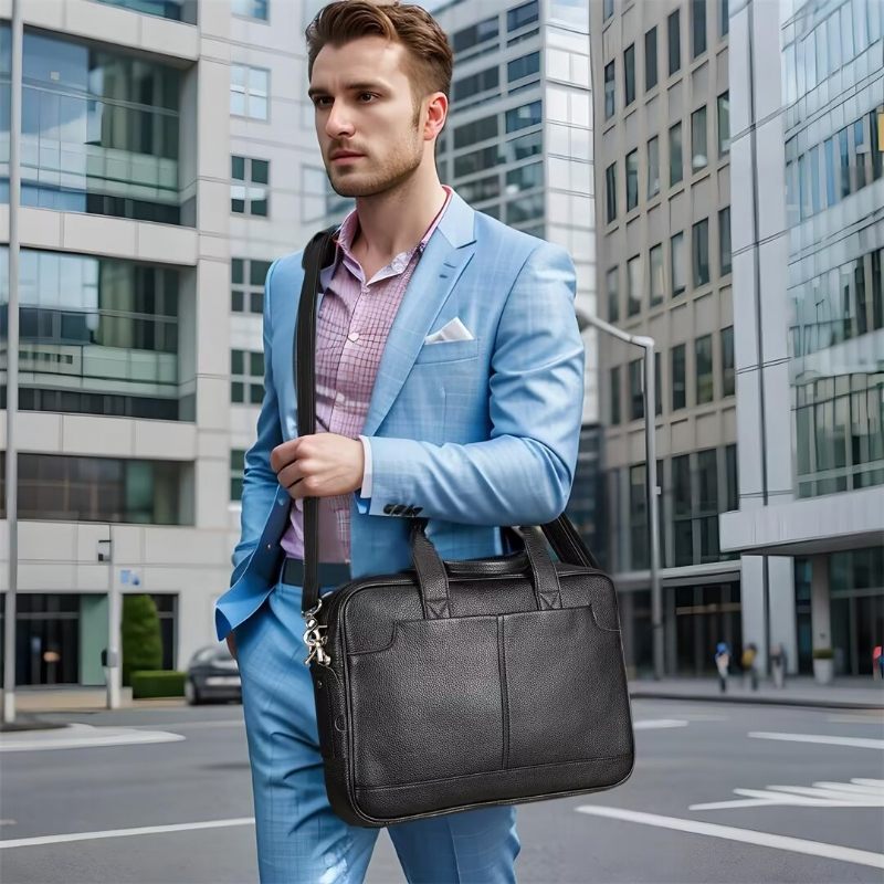 Herren-umhängetaschen Distinguierte Gentleman-ledertasche - Schwarz1