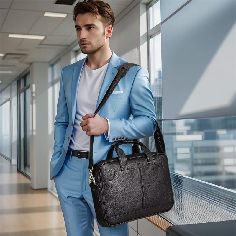 Herren-umhängetaschen Distinguierte Gentleman-ledertasche - Schwarz1