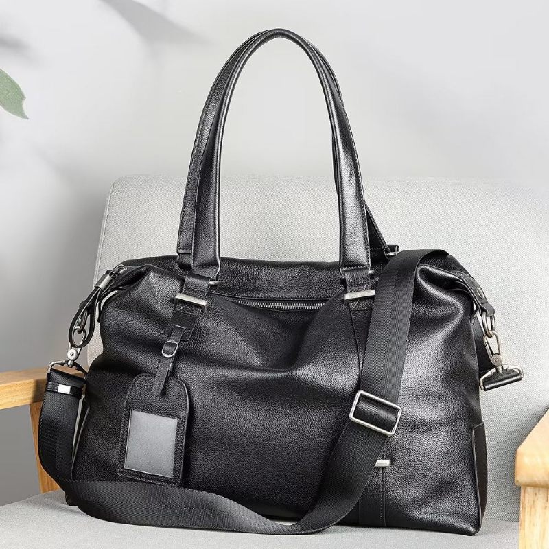 Herren Umhängetaschen Elegante Lederhandtasche - Schwarz