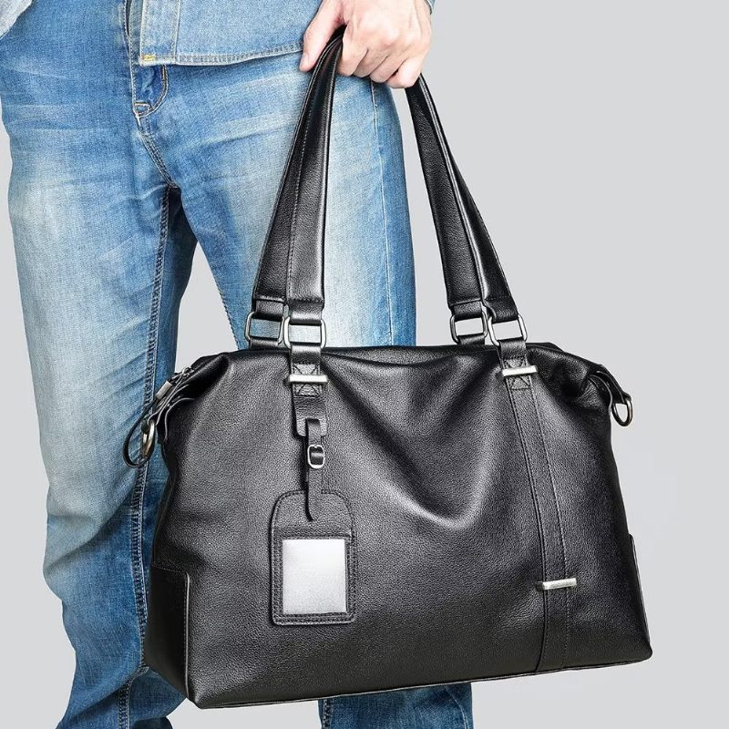 Herren Umhängetaschen Elegante Lederhandtasche - Schwarz