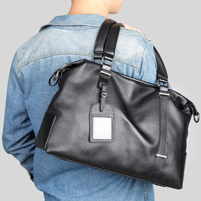 Herren Umhängetaschen Elegante Lederhandtasche - Schwarz