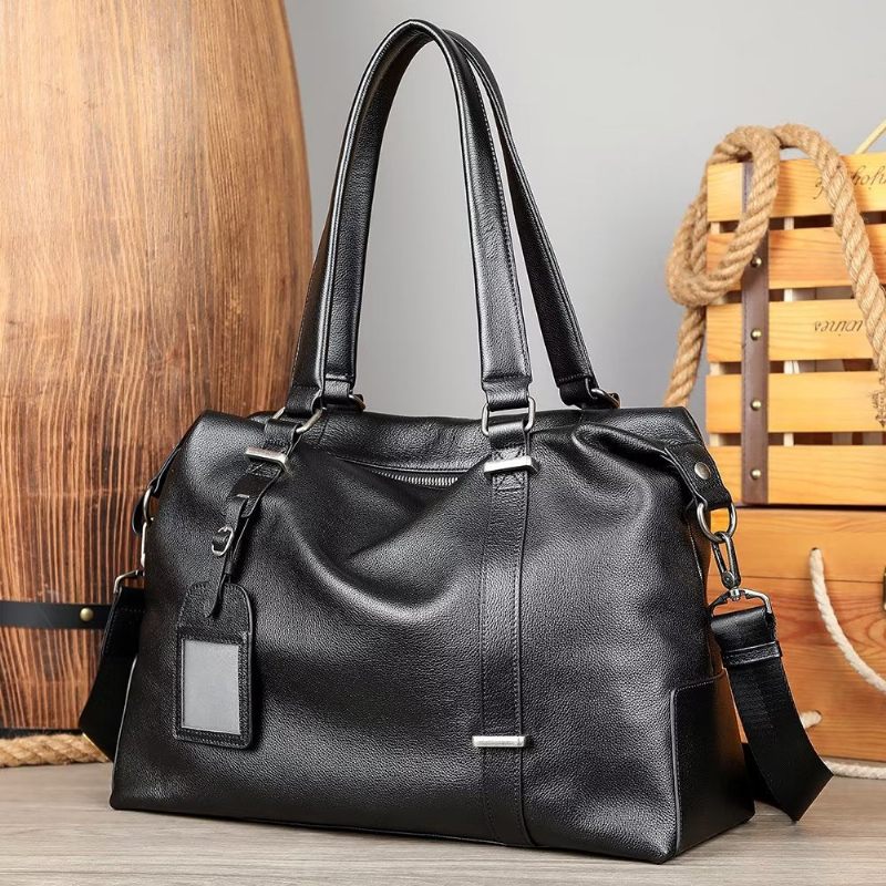 Herren Umhängetaschen Elegante Lederhandtasche - Schwarz