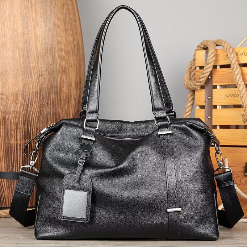 Herren Umhängetaschen Elegante Lederhandtasche - Schwarz