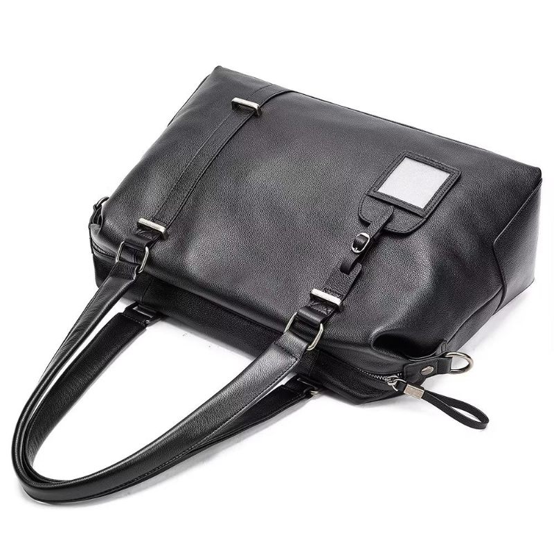 Herren Umhängetaschen Elegante Lederhandtasche - Schwarz