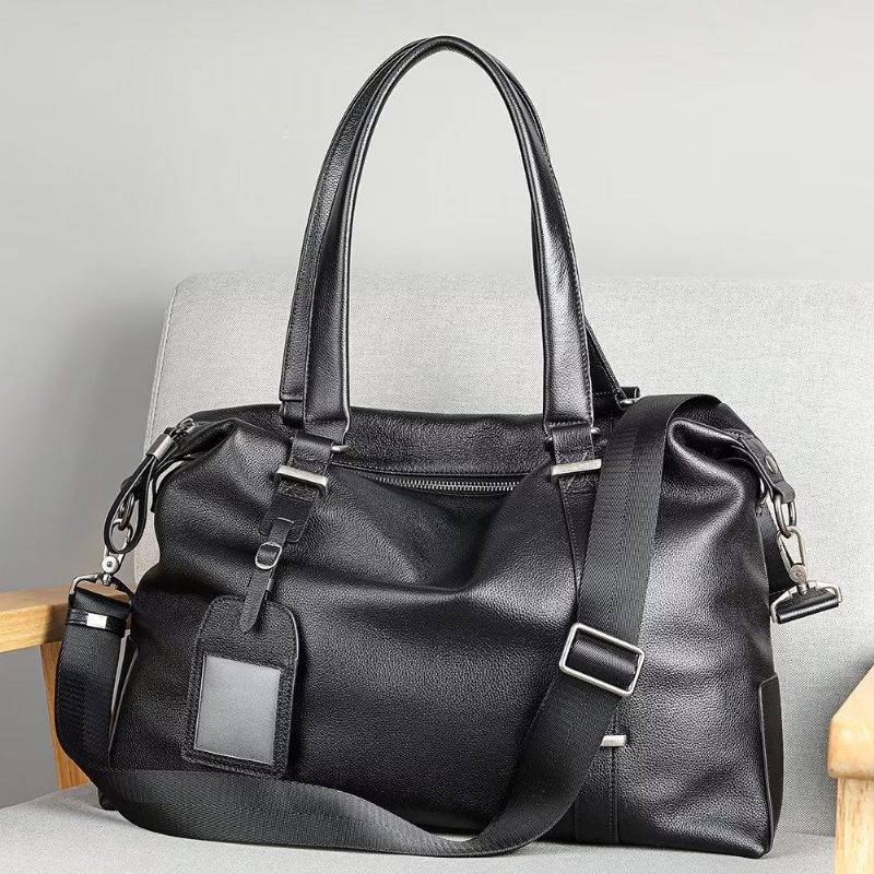 Herren Umhängetaschen Elegante Lederhandtasche - Schwarz