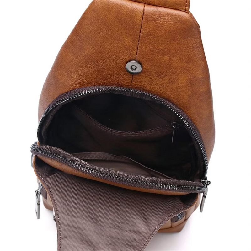 Herren-umhängetaschen Elegante Ledertasche Für Den Modernen Mann - Schwarz